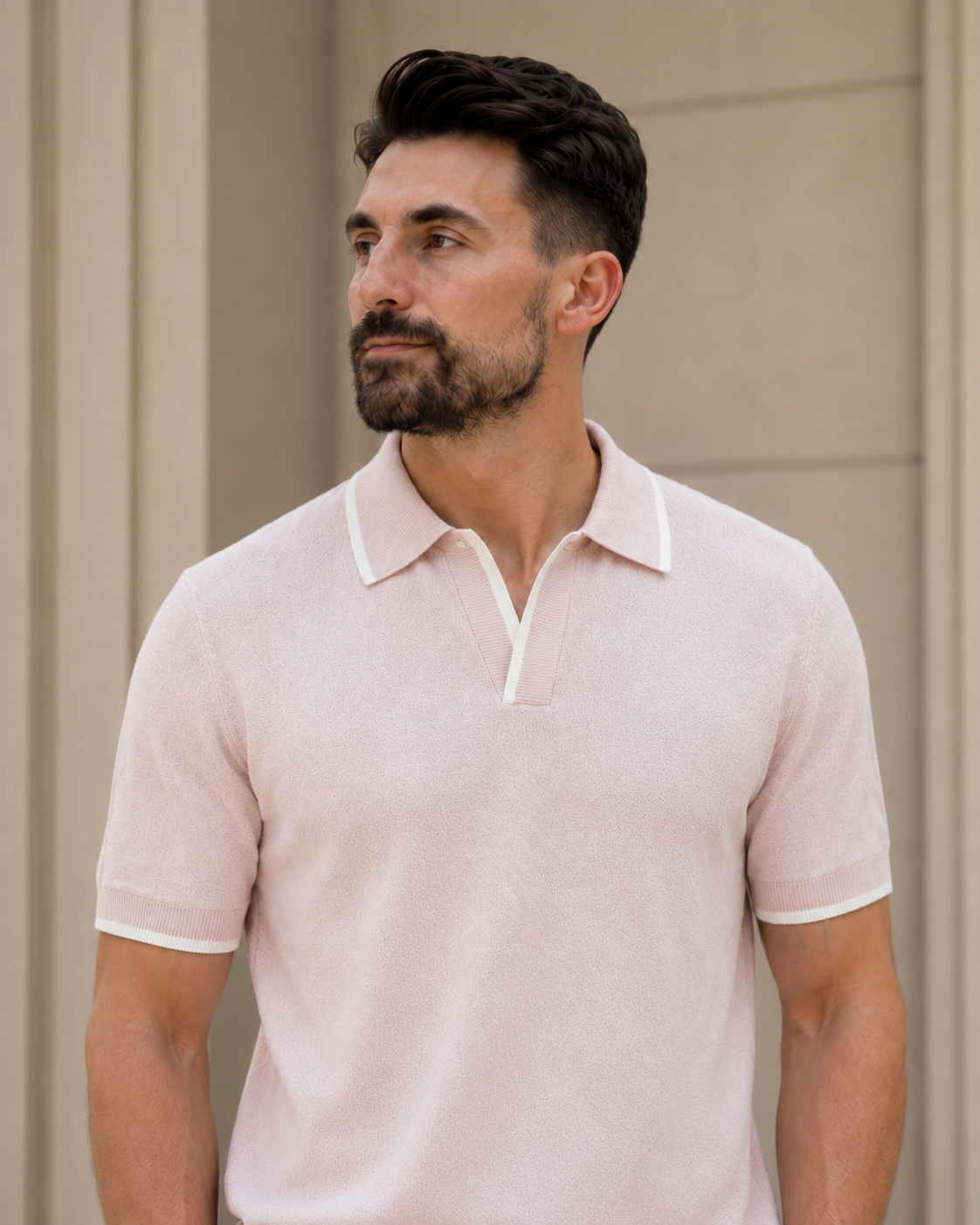 Tricou Filamente roz-alb