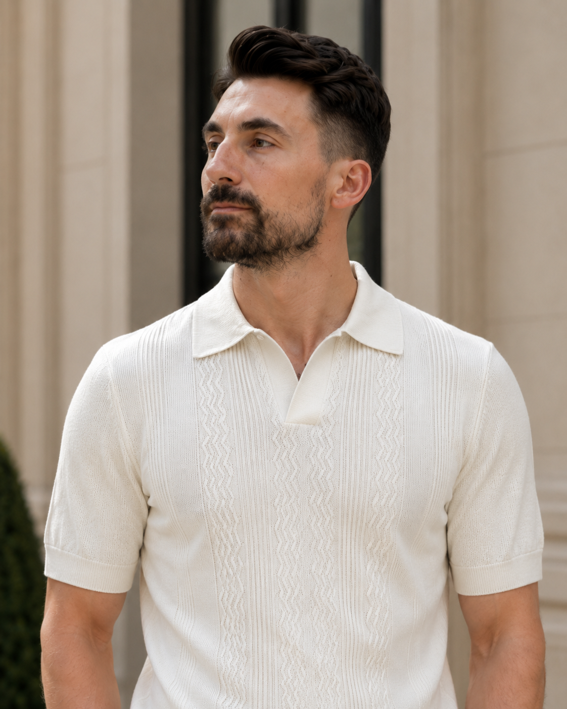 Tricou Guler crem