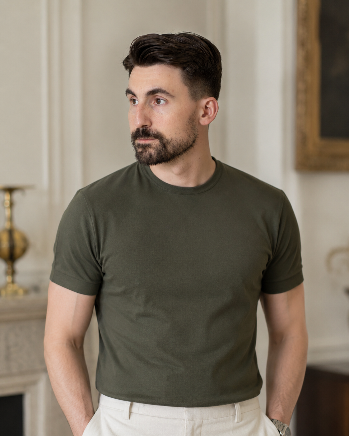 Tricou Rayon kaki