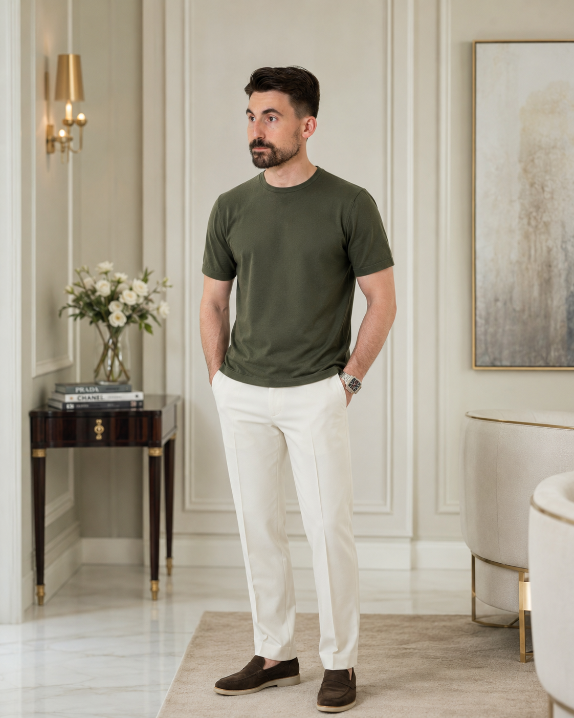 Tricou Rayon kaki