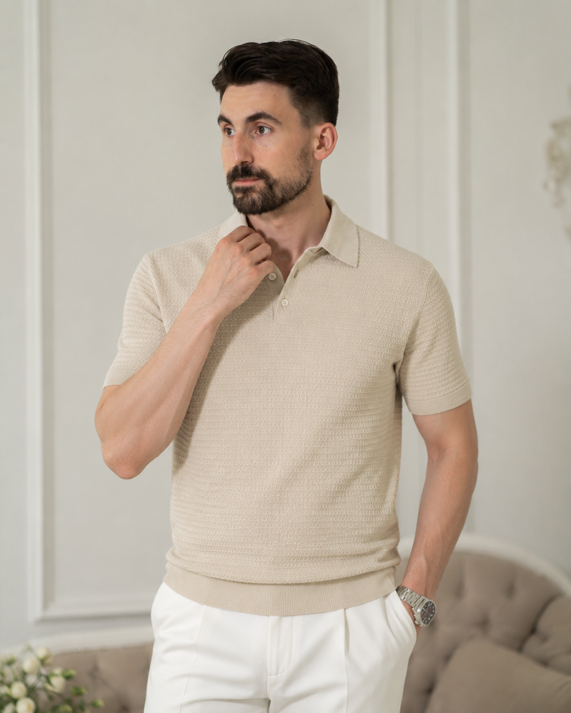 Tricou Valence bej