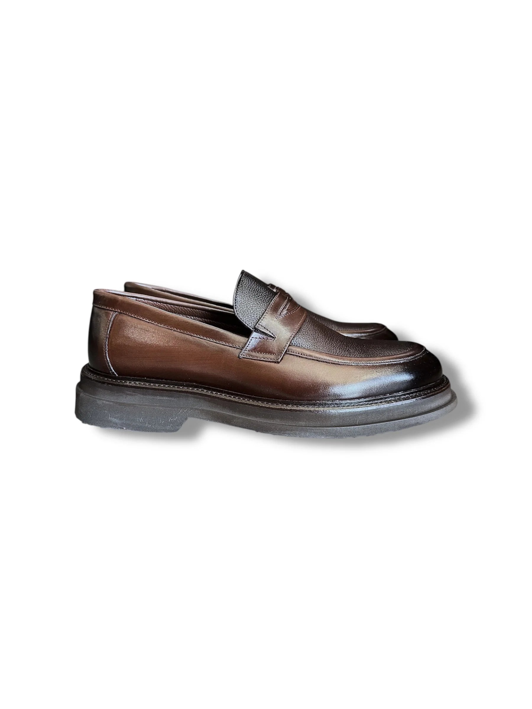 Loafers Anton maro din piele naturală