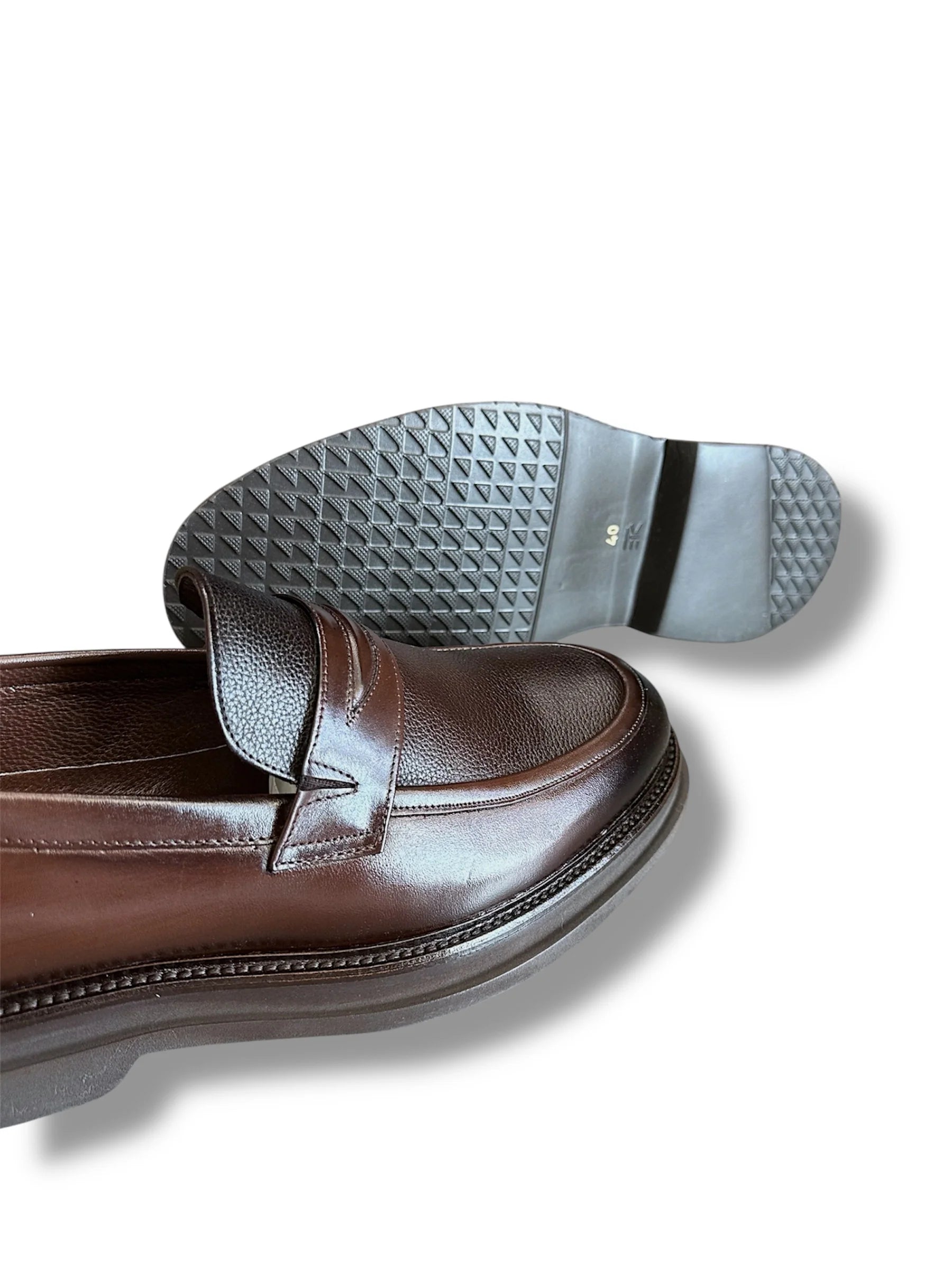 Loafers Anton maro din piele naturală