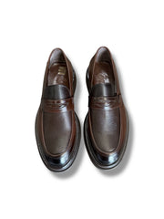 Loafers Anton maro din piele naturală