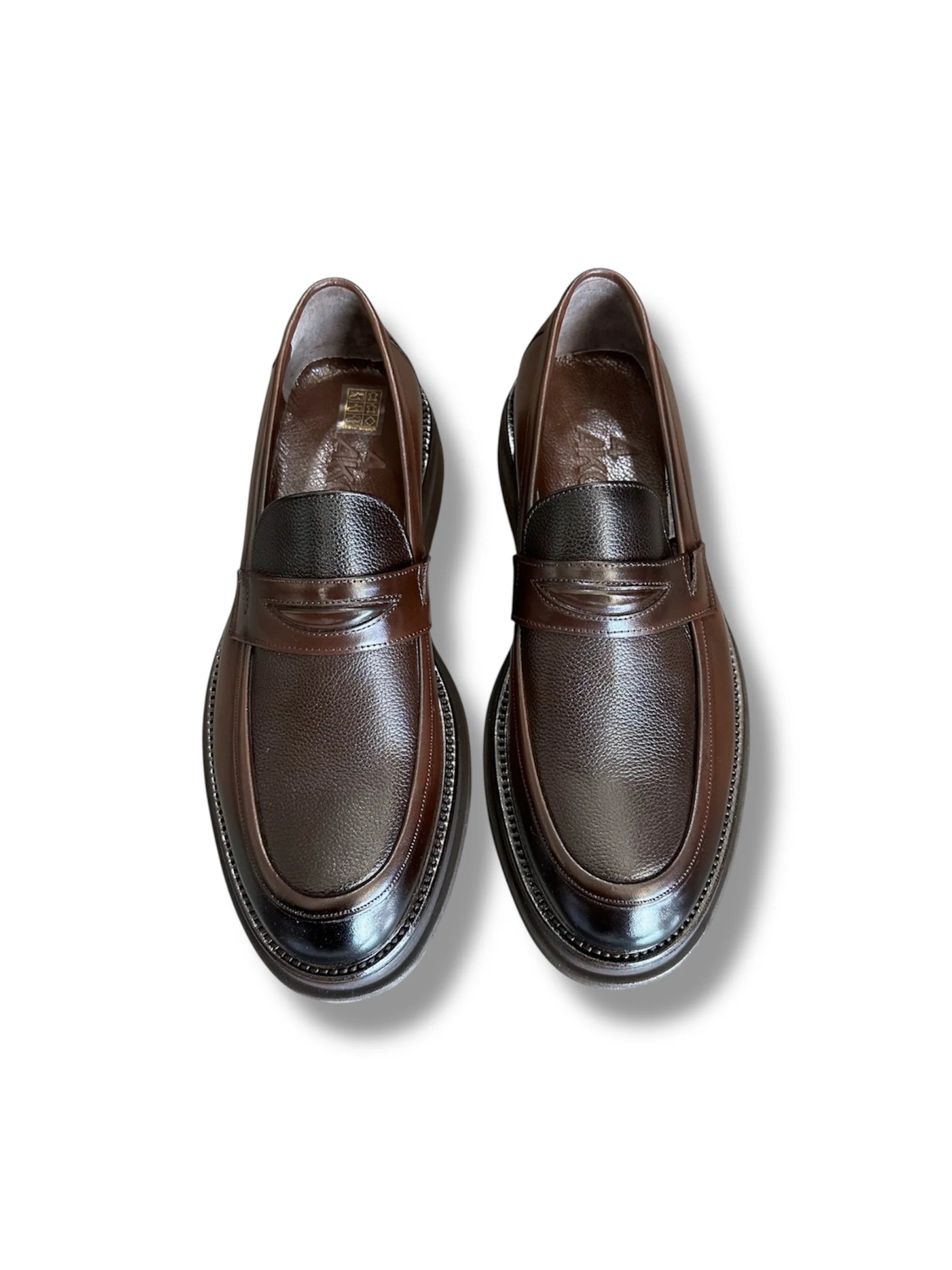 Loafers Anton maro din piele naturală