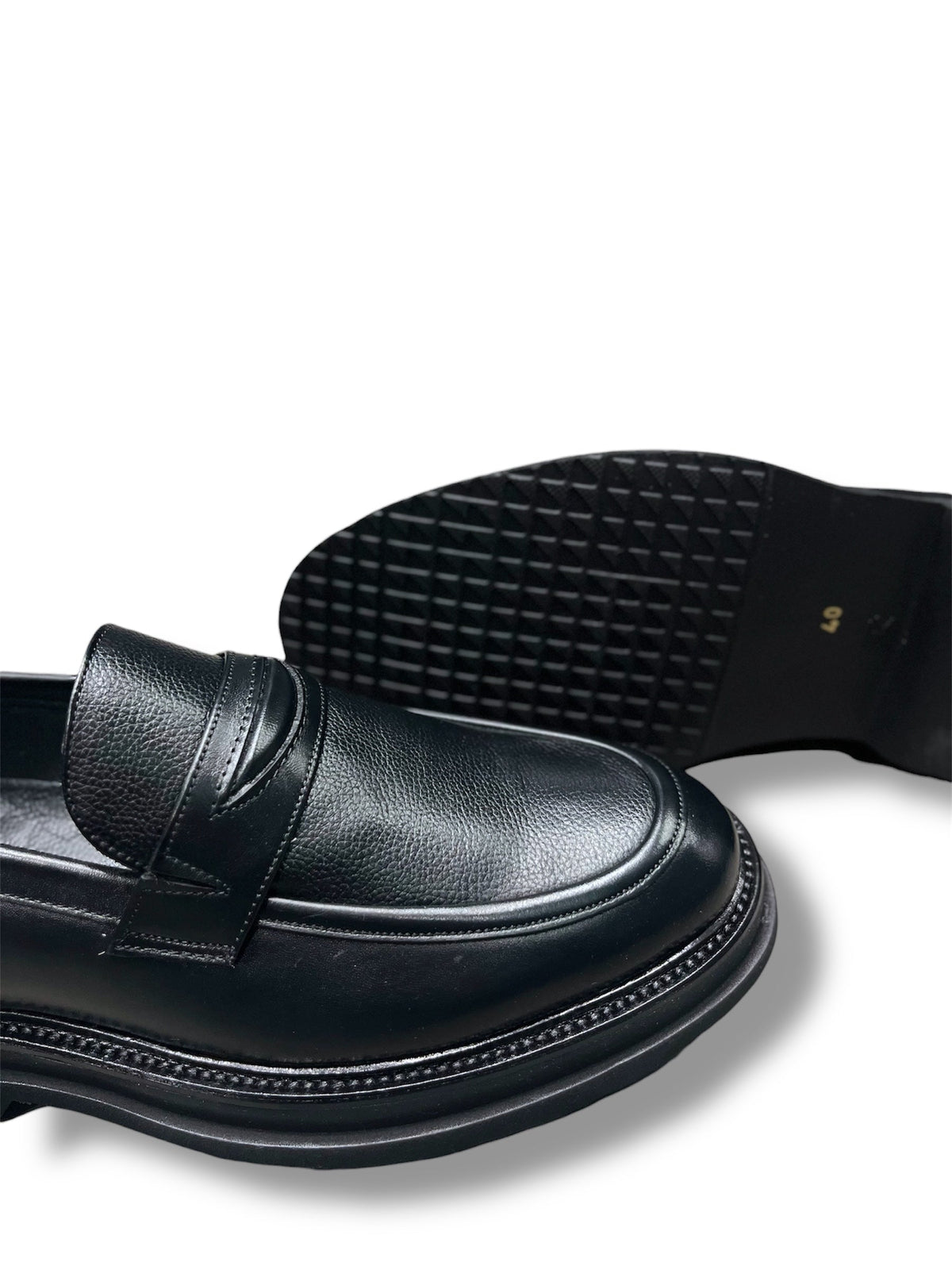 Loafers Anton negri din piele naturală