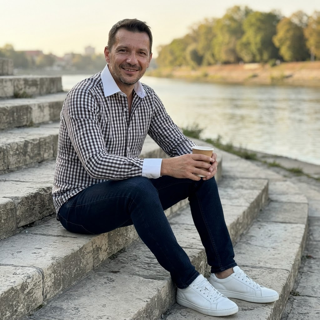 Cămașă maro în carouri Carlton