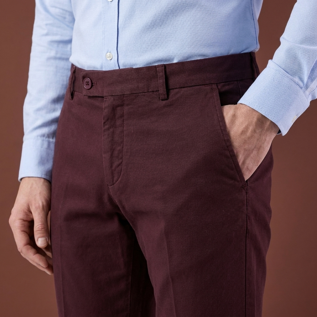 Pantaloni chino bordo