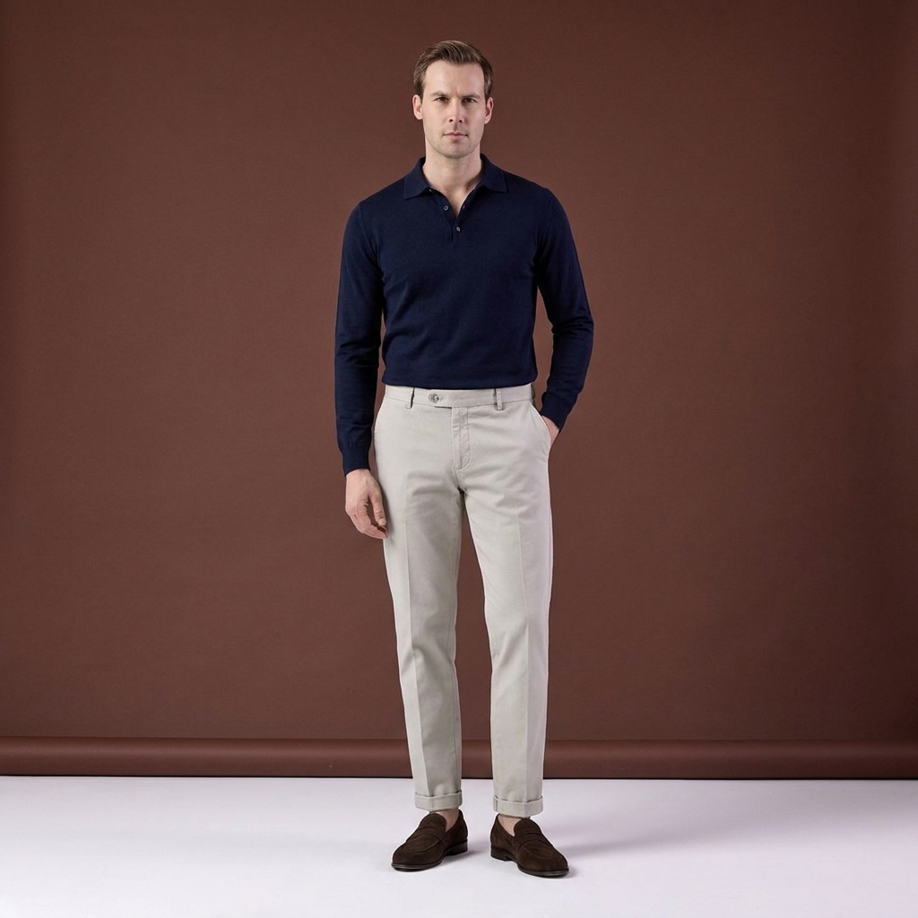 Pantaloni chino gri