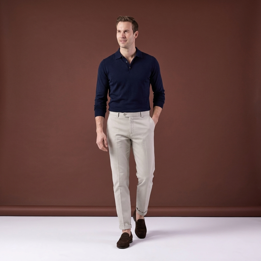 Pantaloni chino gri