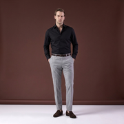 Cămașă neagră cu guler înalt Valerio