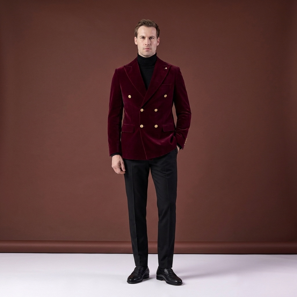 Sacou Velvet bordo