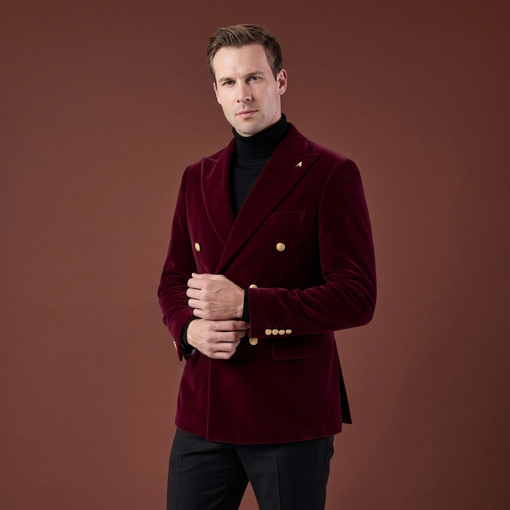 Sacou Velvet bordo
