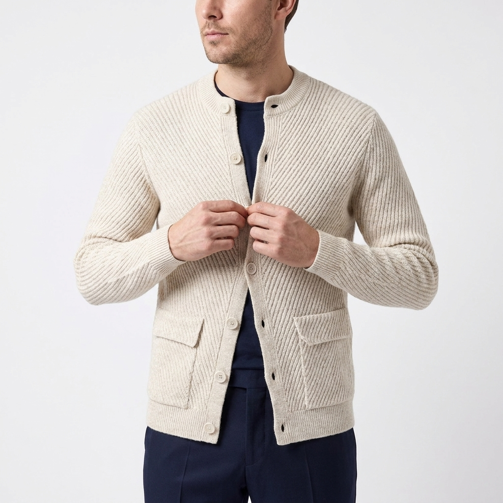 Cardigan Bej din Tricot