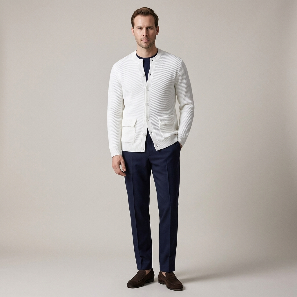 Cardigan Alb din Tricot