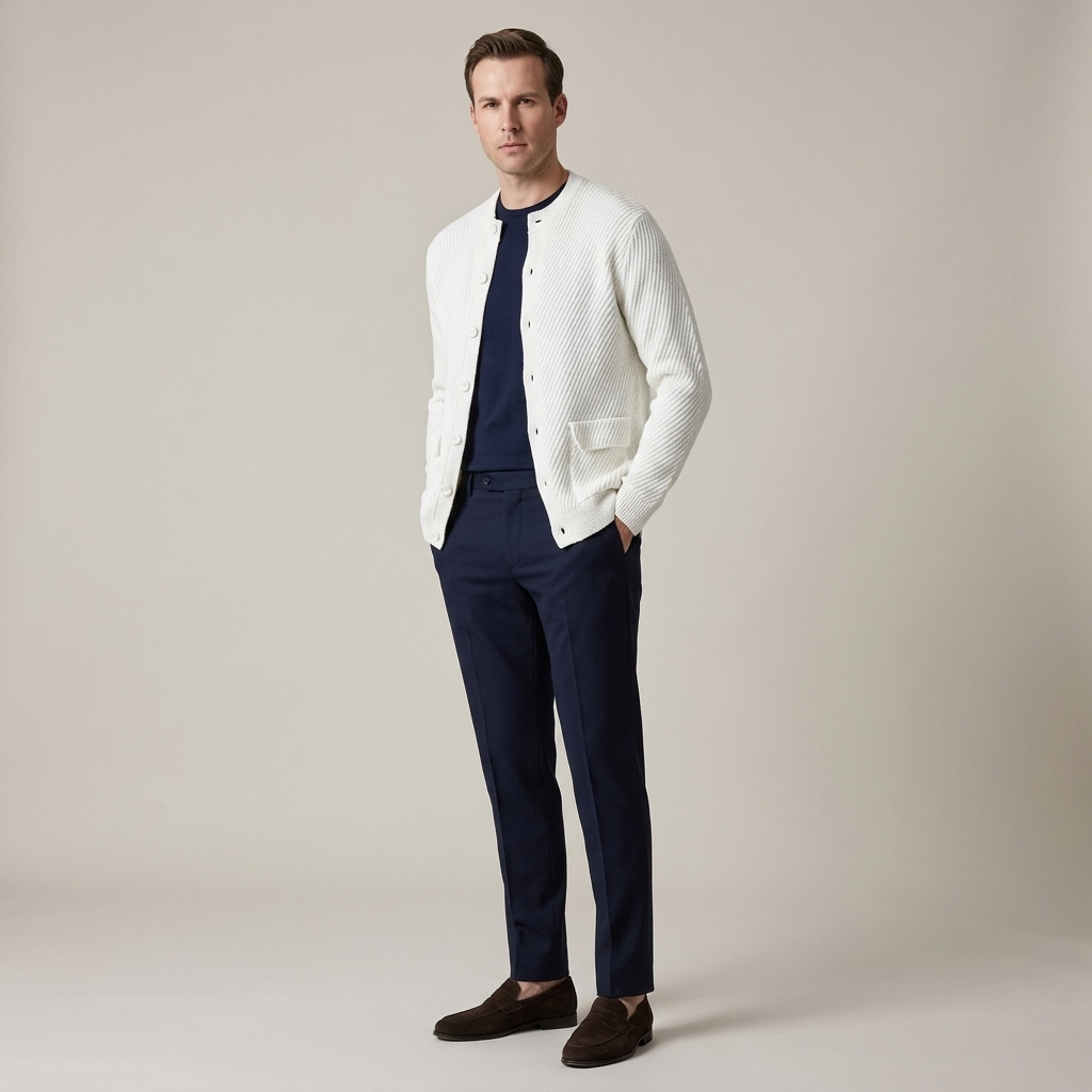 Cardigan Alb din Tricot