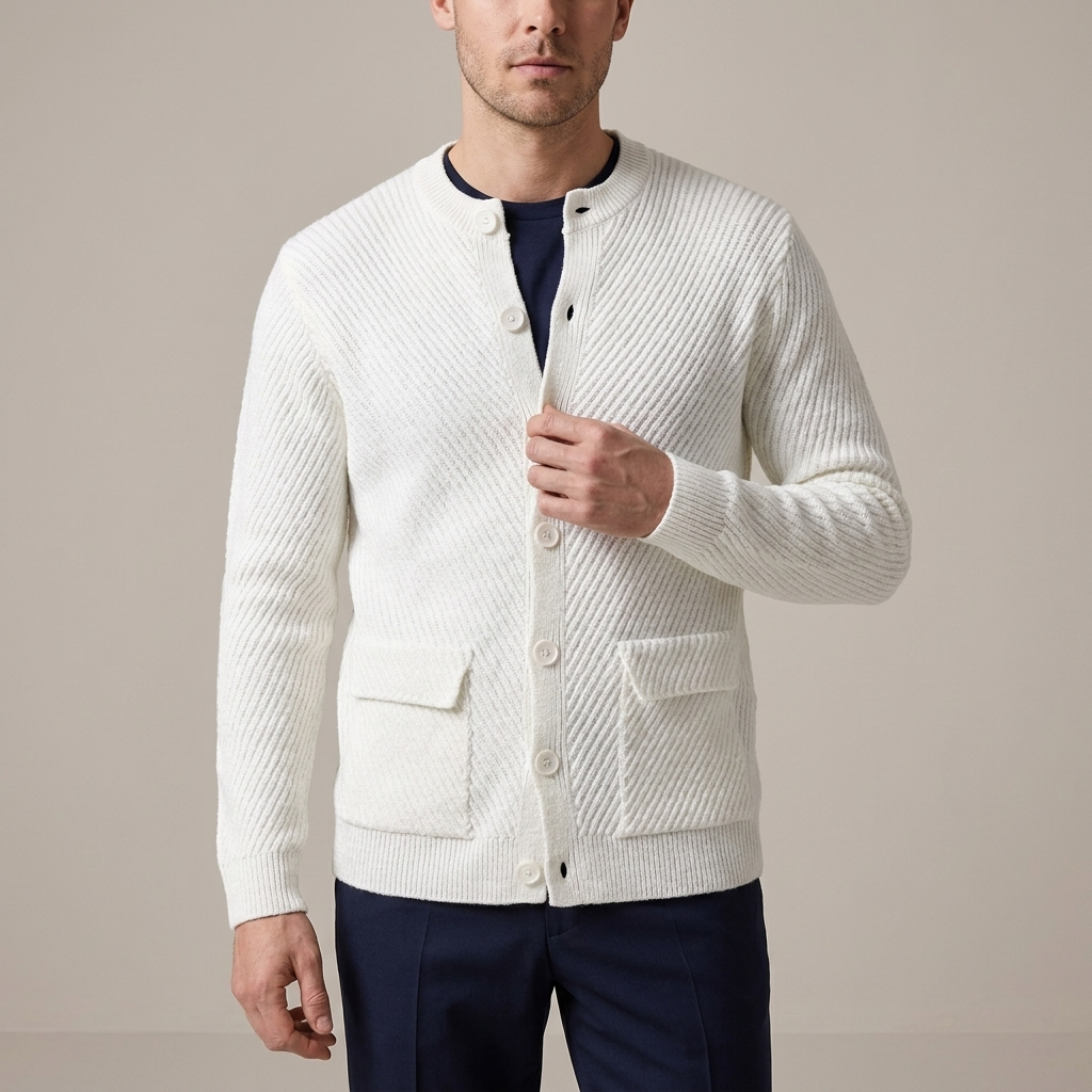 Cardigan Alb din Tricot