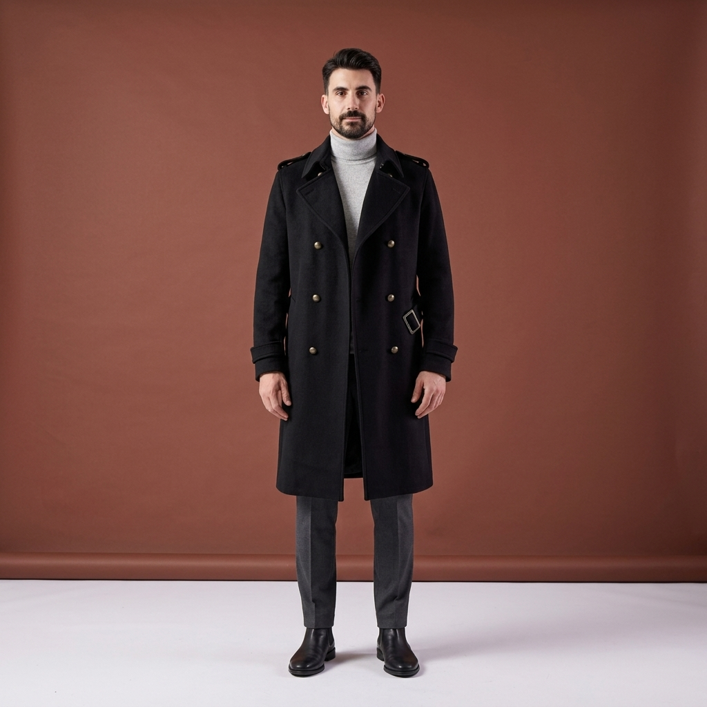 Palton Delmar negru