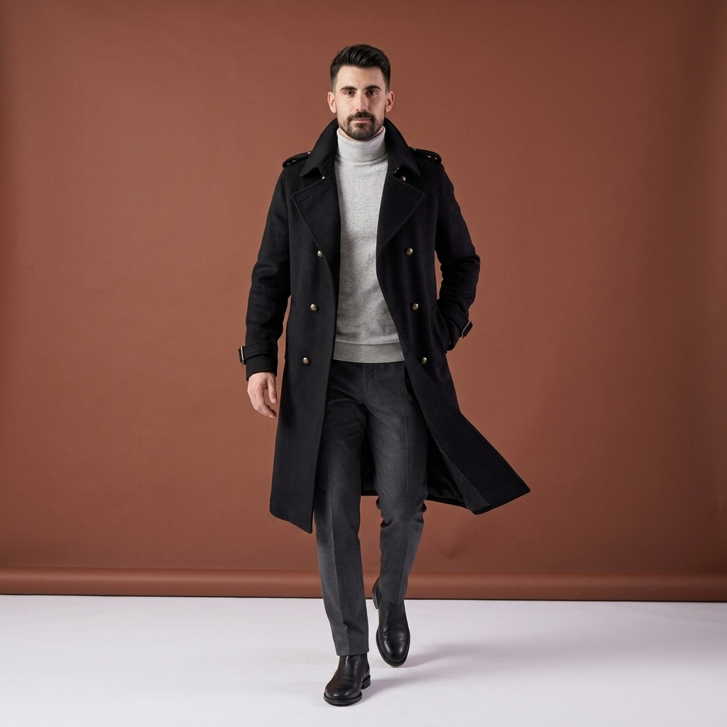 Palton Delmar negru