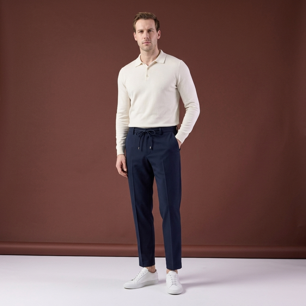 Pantaloni Richard bleumarin