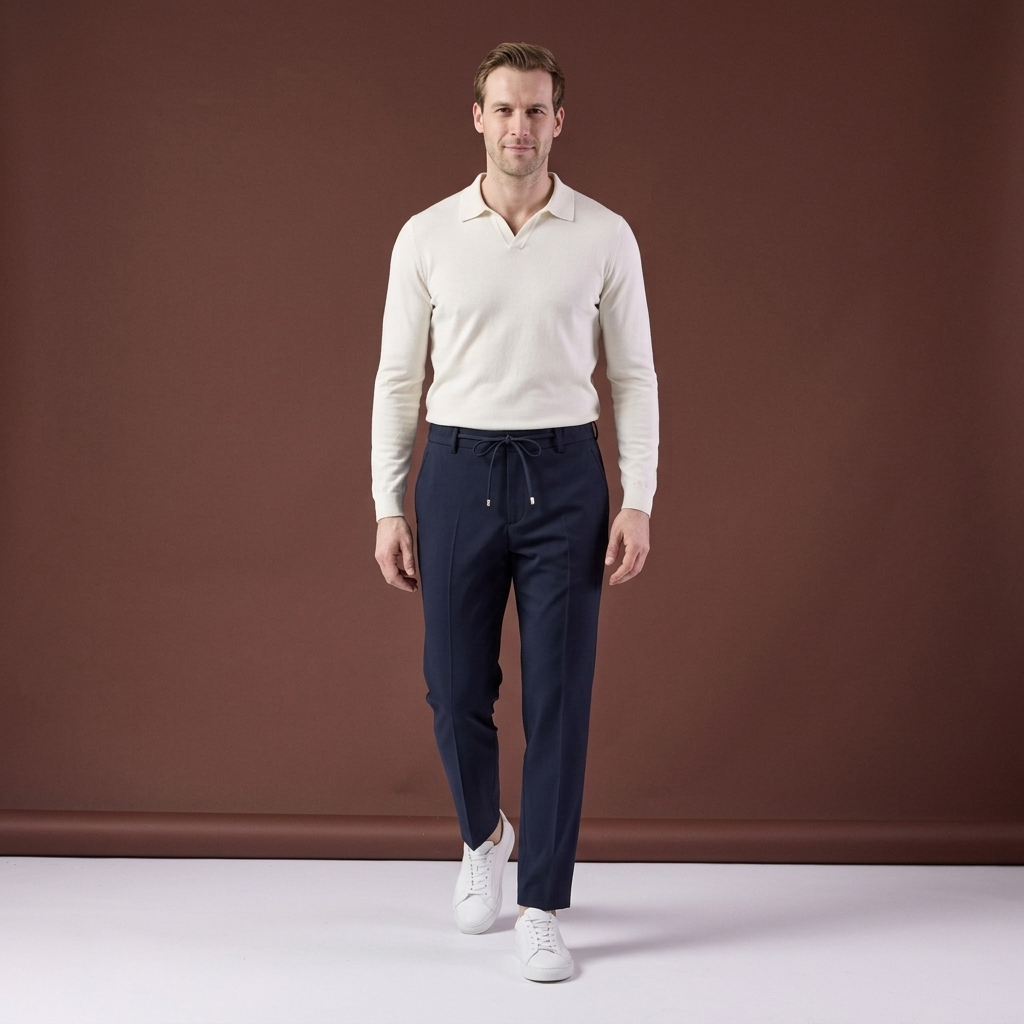 Pantaloni Richard bleumarin
