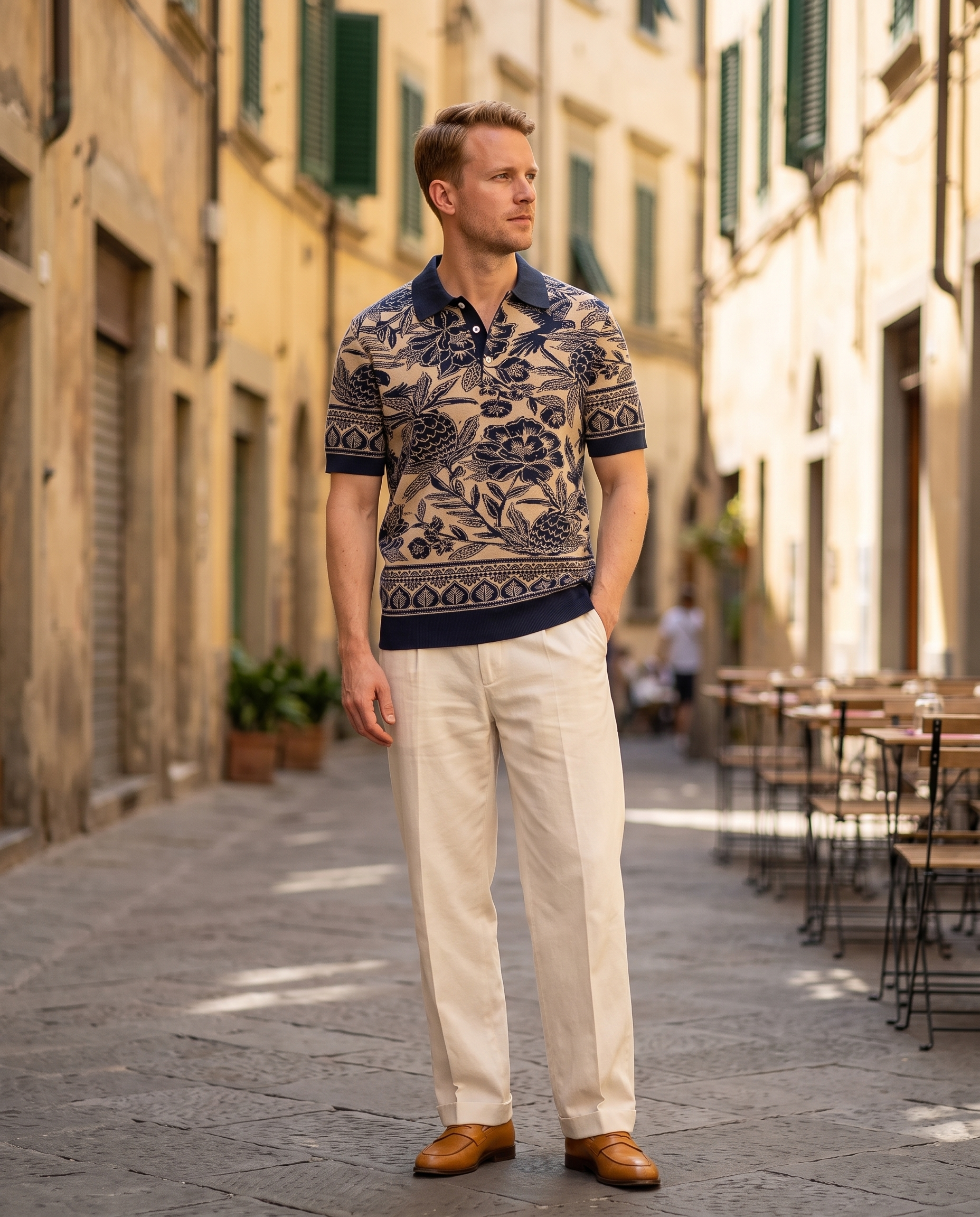 Tricou Havai Bleumarin