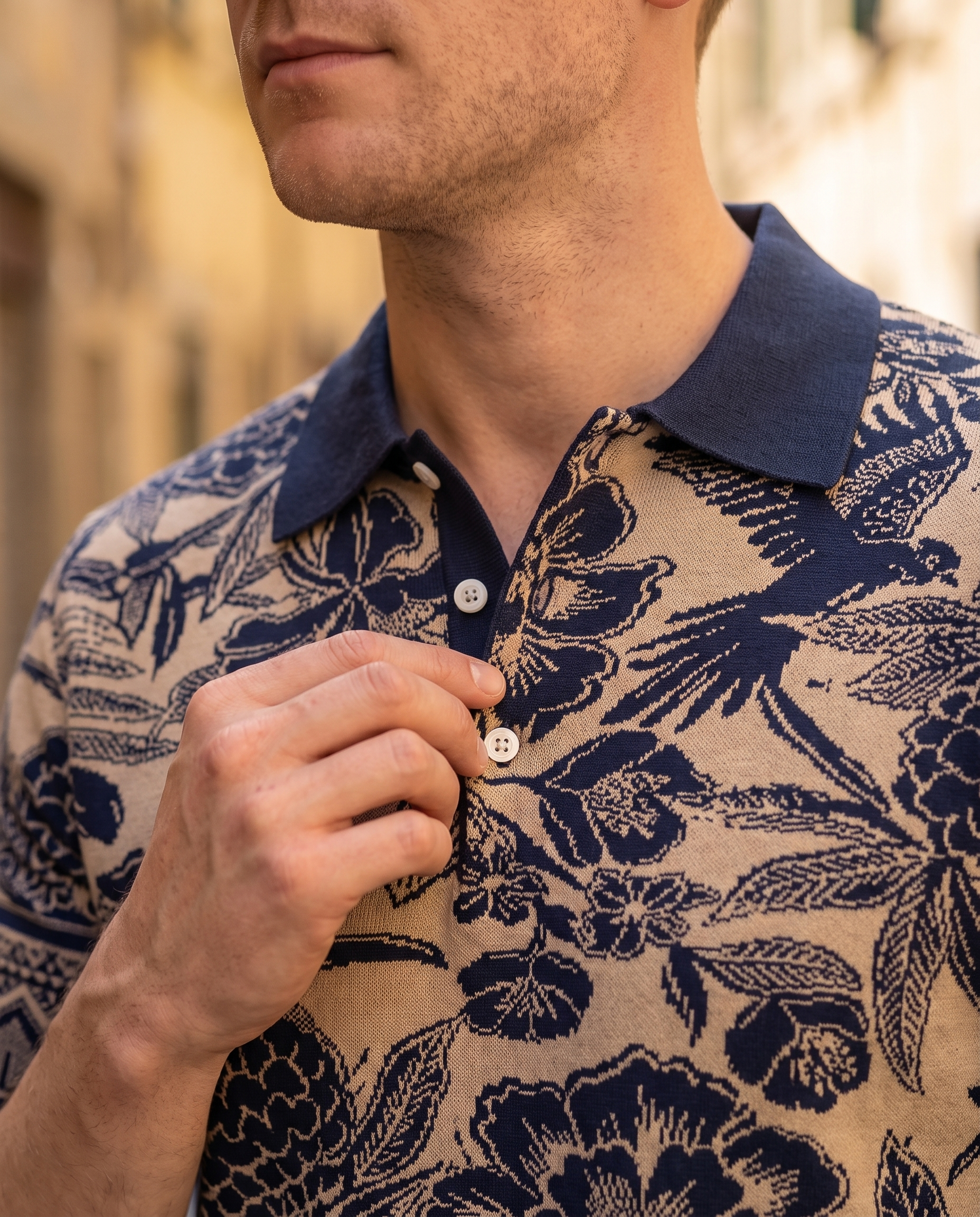 Tricou Havai Bleumarin