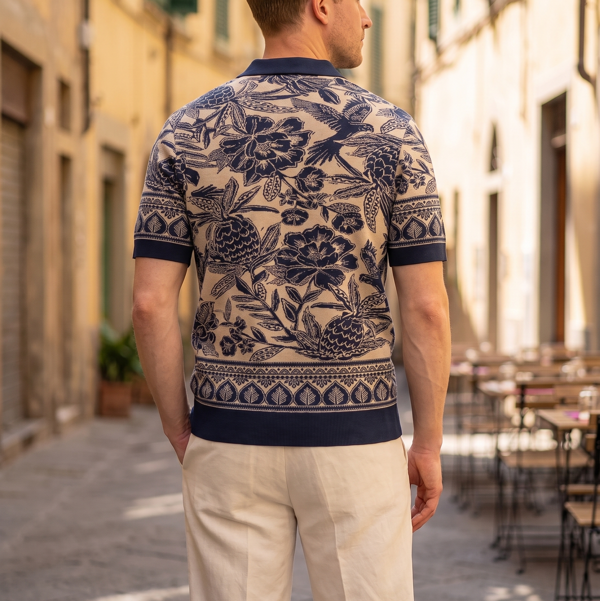 Tricou Havai Bleumarin