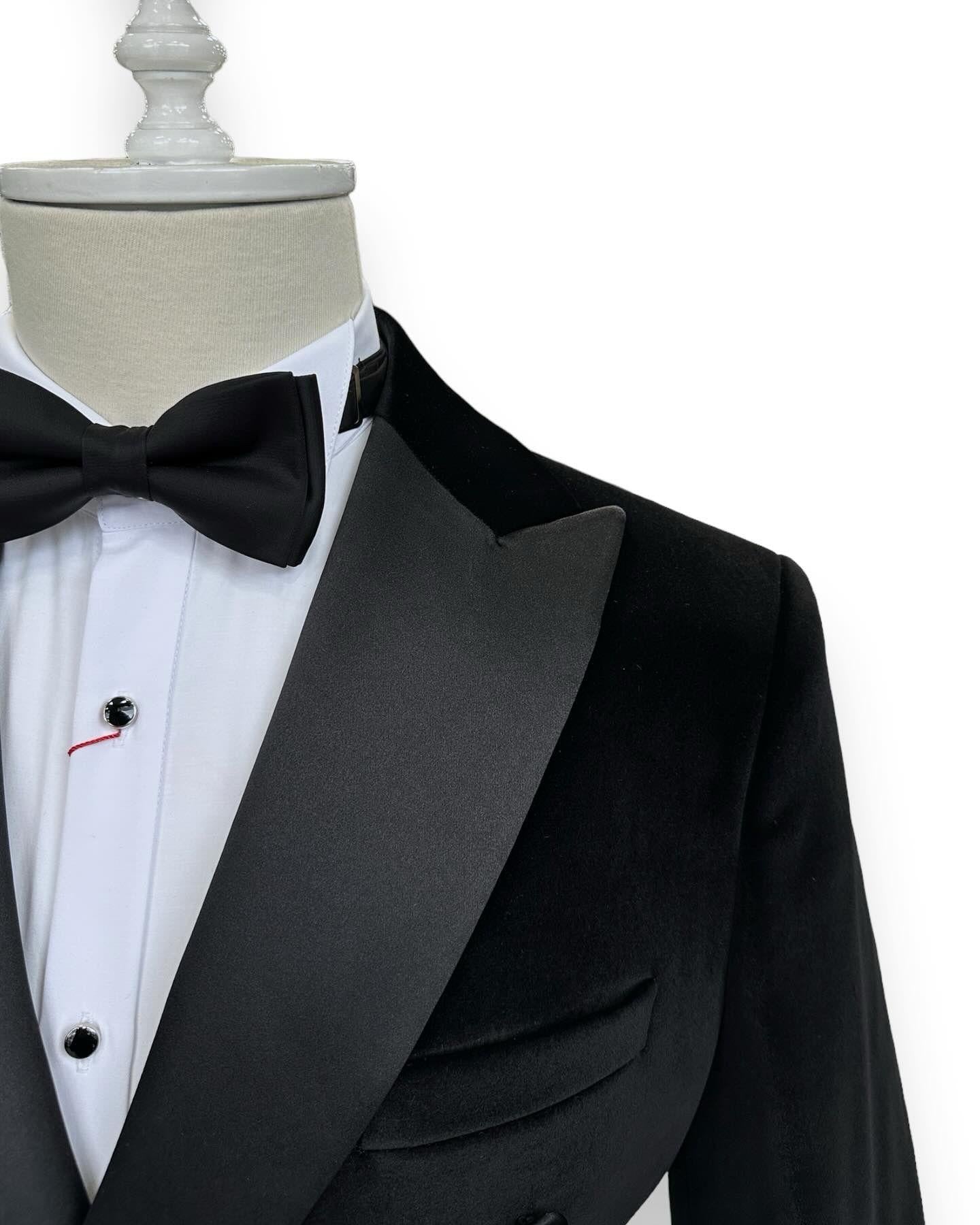 Costum Smokin Ceremonie din catifea negru