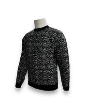 Pulover negru cu model grafic distinct
