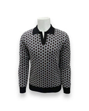 Pulover Poet negru cu design geometric
