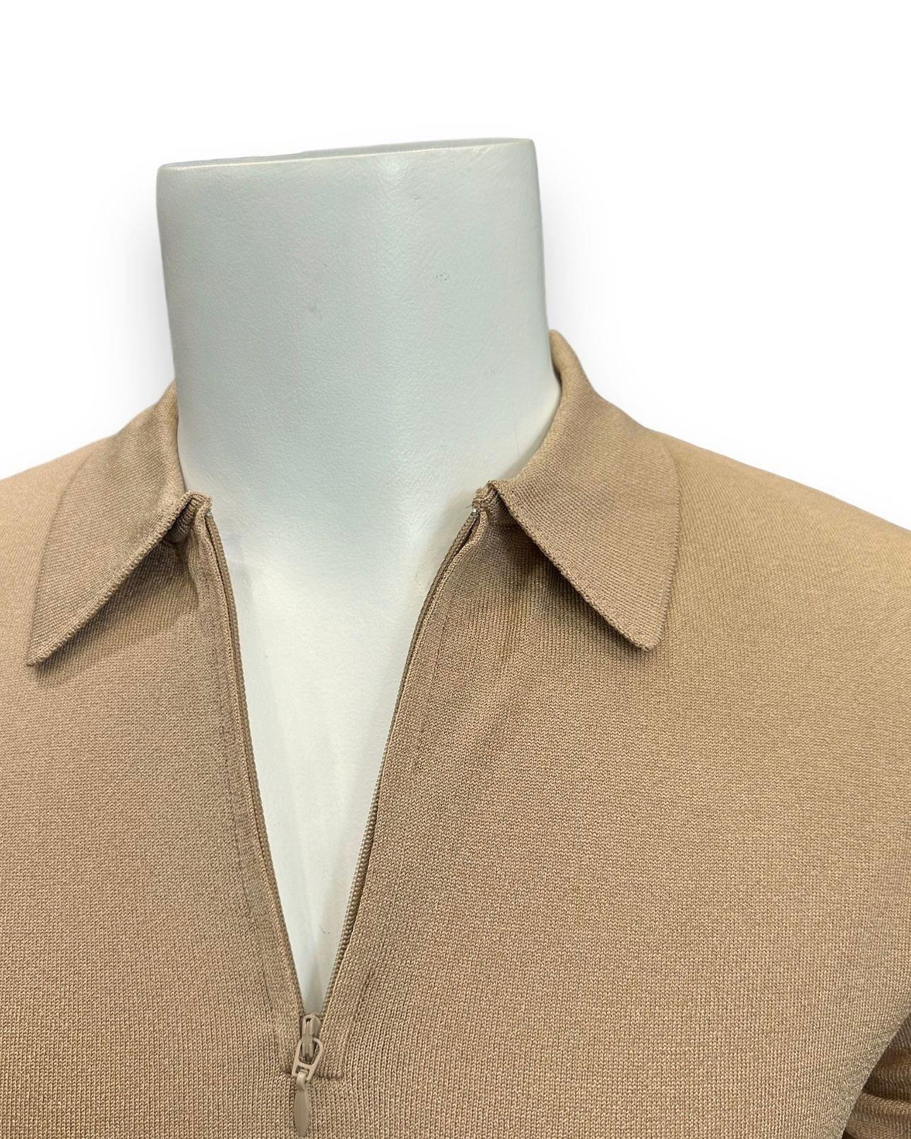 Bluză cu fermoar crem