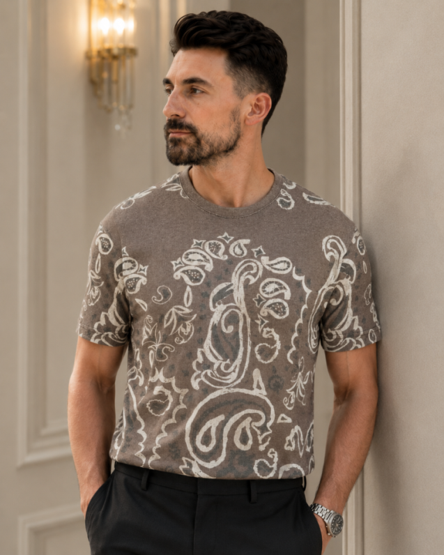 Tricou Imprimeu maro