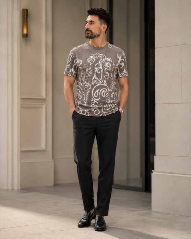 Tricou Imprimeu maro